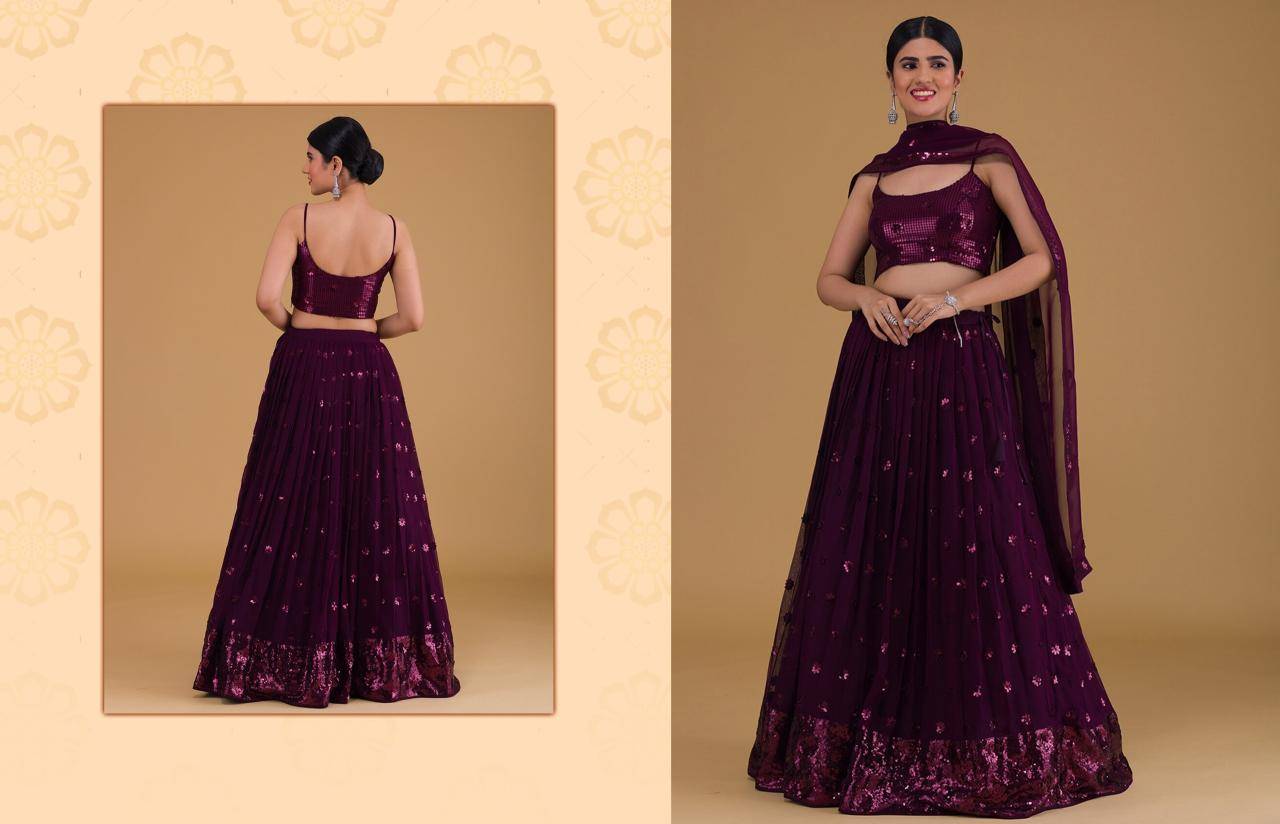 Zeel Clothing vol 27 georgette Purple Party wear lehenga choli in Kolkata